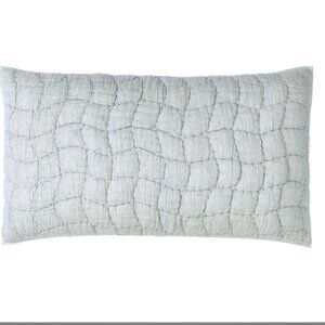 Pottery Barn Cloud Linen Cotton Quilted King‎ Size Sham Chambray NEW WITH TAGS